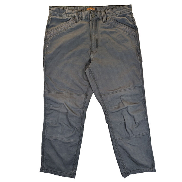Ridgecut Toughwear Carpenter Pants 38x30 Men's Gray Cotton Nylon Paint Distress - Picture 1 of 11